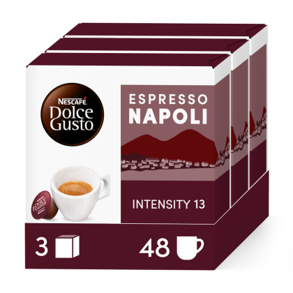 Embalagem de 48 C&aacute;psulas RISTRETTO NAPOLI 3X16 C&Aacute;PSULAS NESCAF&Eacute;&reg; Dolce Gusto&reg; 