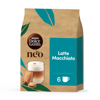 imagem de frente embalagem neo latte macchiato com saqueta