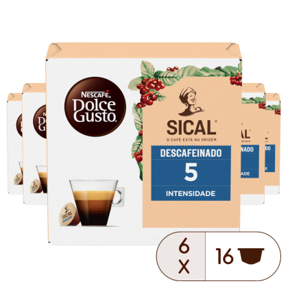 Embalagem de 96 C&aacute;psulas Sical Descafeinado 6x16 C&aacute;psulas NESCAF&Eacute;&reg; Dolce Gusto&reg; 