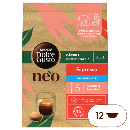 embalagem de c&aacute;psulas de caf&eacute; NEO Espresso Descafeinado