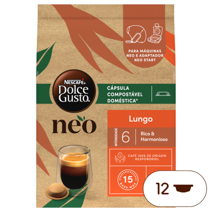 Embalagem de 12 C&aacute;psulas NEO Lungo NESCAF&Eacute;&reg; Dolce Gusto&reg; 