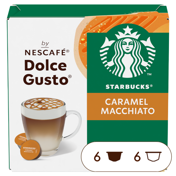 Embalagem de 12 Cápsulas STARBUCKS CARAMEL MACCHIATO NESCAFÉ® Dolce Gusto® 