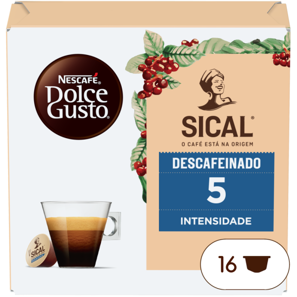 Embalagem de 16 Cápsulas Sical Descafeinado NESCAFÉ® Dolce Gusto® 