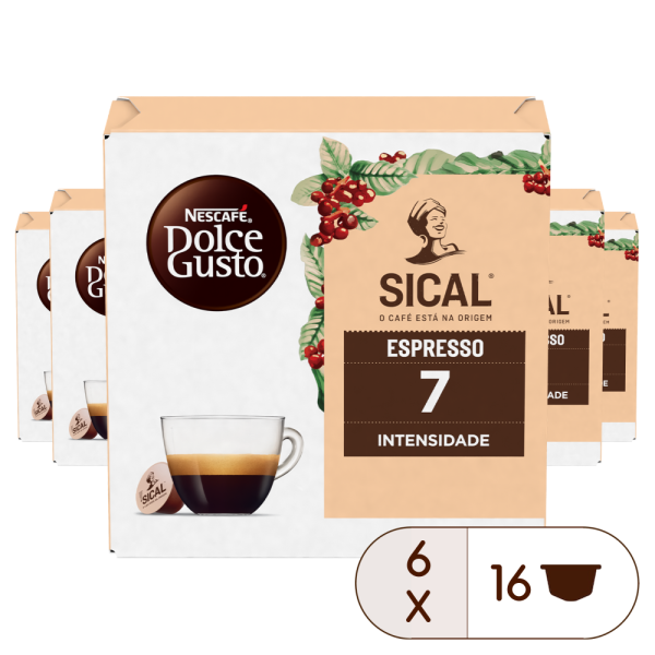 Embalagem de 96 Cápsulas Sical 6X16 Cápsulas NESCAFÉ® Dolce Gusto® 