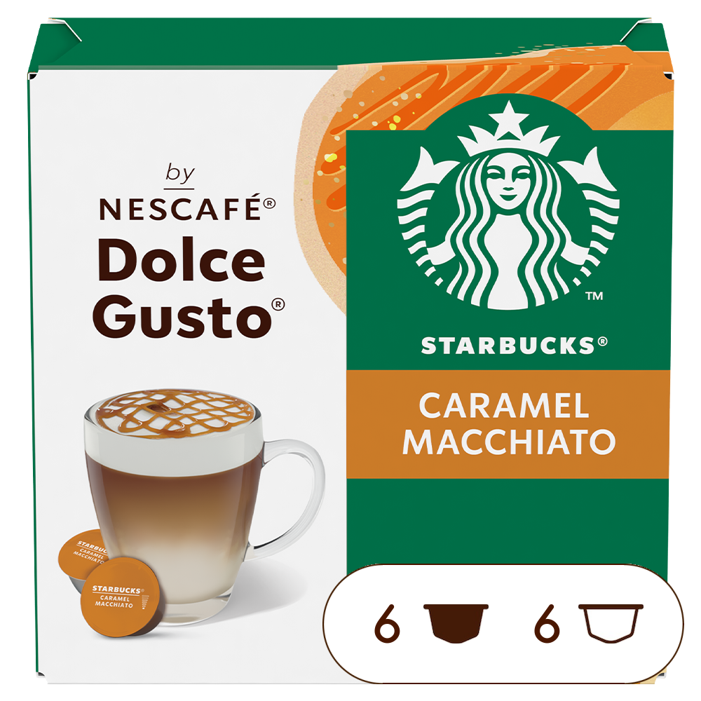 Embalagem de 12 Cápsulas STARBUCKS CARAMEL MACCHIATO NESCAFÉ® Dolce Gusto® 
