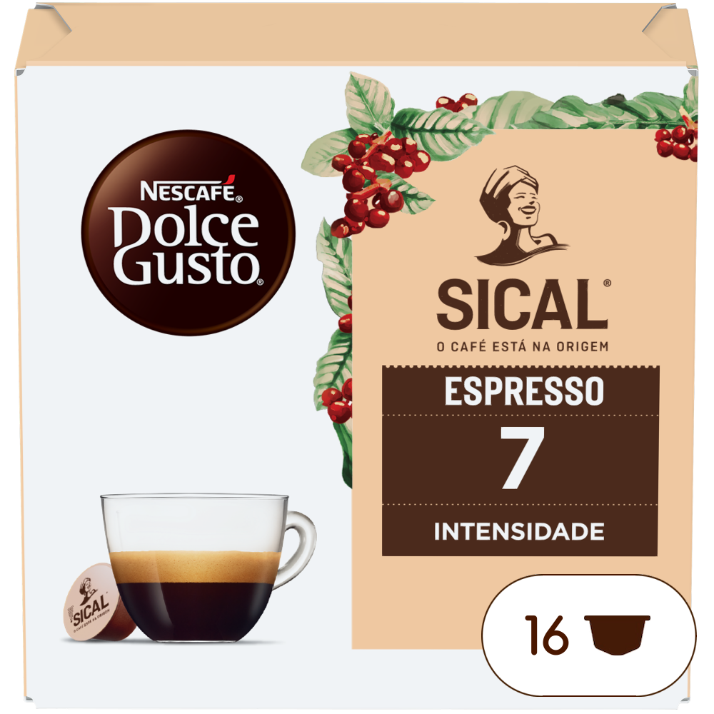 Embalagem de 16 Cápsulas Espresso Sical® NESCAFÉ® Dolce Gusto® 