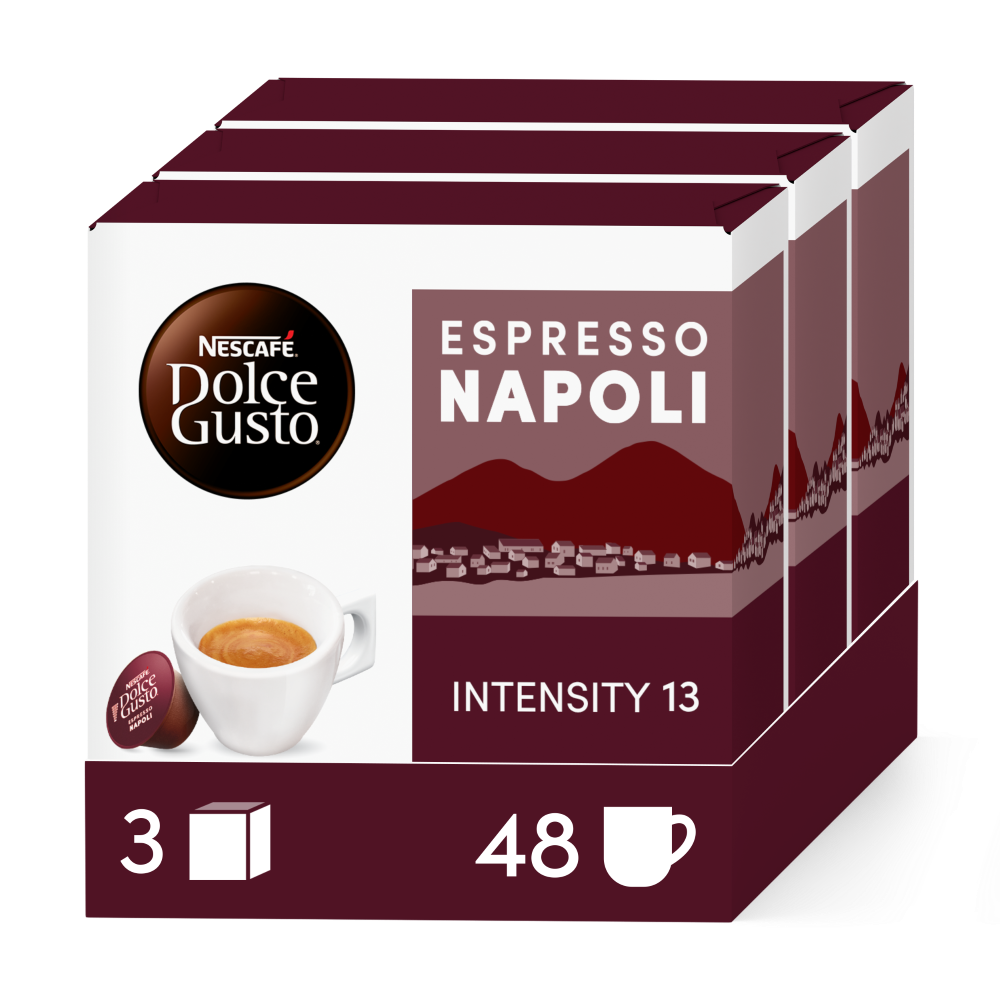 Embalagem de 48 Cápsulas RISTRETTO NAPOLI 3X16 CÁPSULAS NESCAFÉ® Dolce Gusto® 
