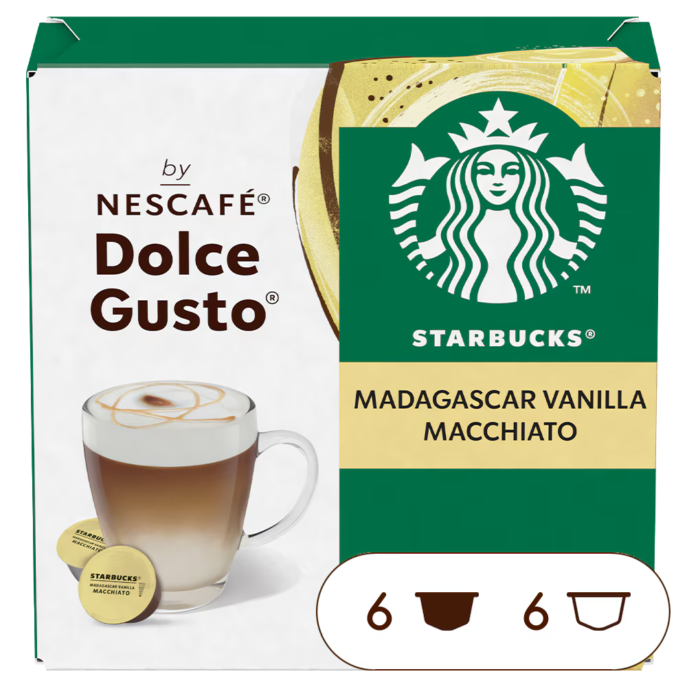STARBUCKS® Madagascar Vanilla Macchiato 12 Cápsulas NESCAFÉ® Dolce Gusto®