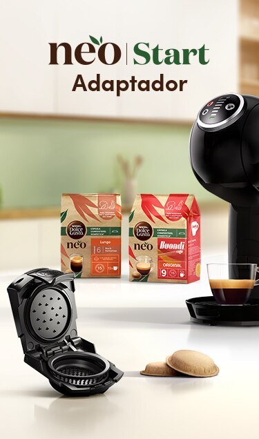 Produtos NESCAF&Eacute;&reg; Dolce Gusto&reg; e m&aacute;quina NESCAF&Eacute;&reg; Dolce Gusto&reg; com o Adaptador NEO Start&reg;