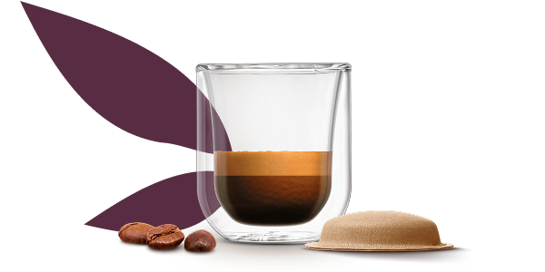 ch&aacute;vena de neo ristretto ao lado de uma c&aacute;psula &agrave; base de papel