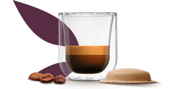 ch&aacute;vena de neo ristretto ao lado de uma c&aacute;psula &agrave; base de papel