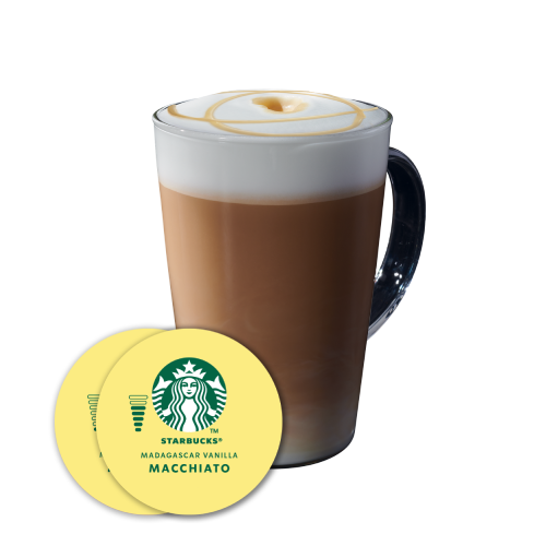 Ch&aacute;vena e Imagem C&aacute;psula STARBUCKS&reg; Madagascar Vanilla Macchiato 12 C&aacute;psulas NESCAF&Eacute;&reg; Dolce Gusto&reg;