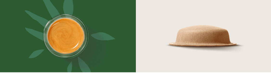 Prepara&ccedil;&atilde;o de caf&eacute; com c&aacute;psulas de papel em horizontal