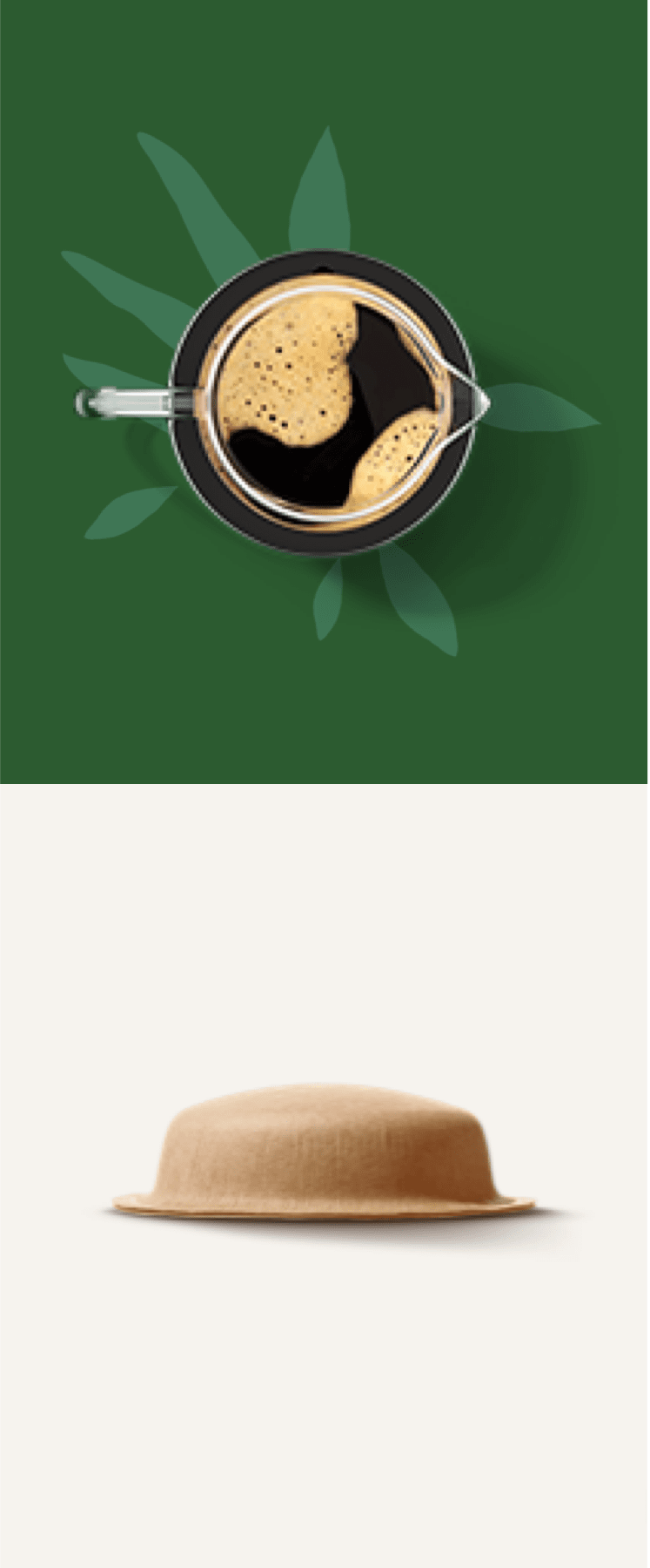 Prepara&ccedil;&atilde;o de caf&eacute; com c&aacute;psulas de papel, horizontal