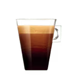 Café lungo em chávena transparente