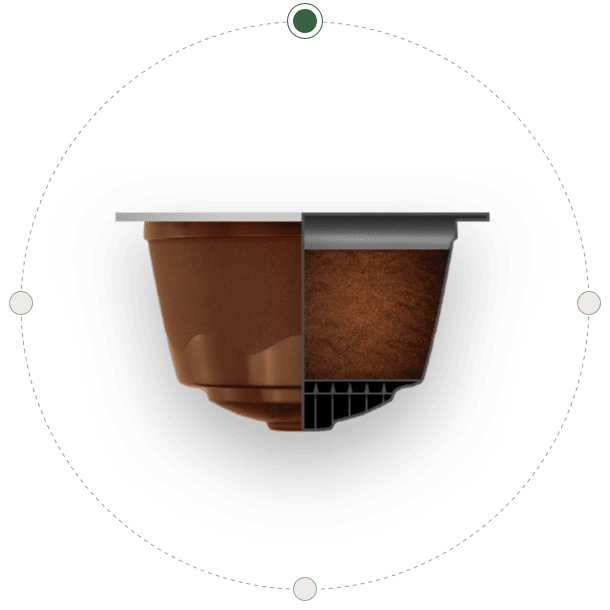 Composição da estrutura de uma Cápsula de café Dolce Gusto