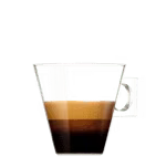 Café ristretto em chávena transparente