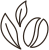 ícone de grão de café e folhas