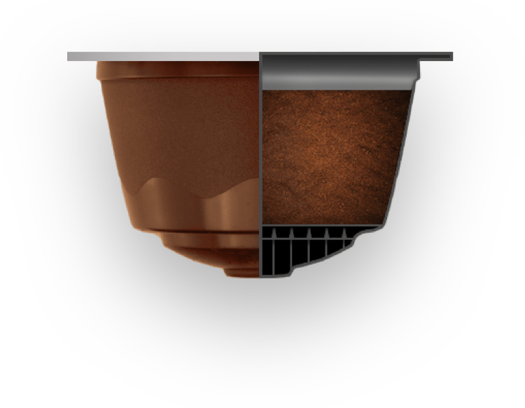 Estrutura interna de uma cápsula de café