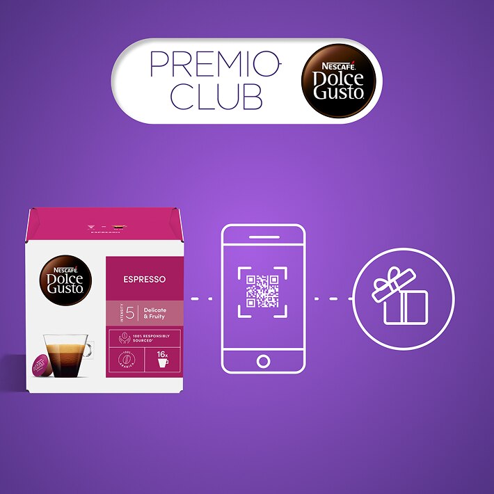 Caixa de café Espresso, ícone de leitura móvel e ícone de oferta