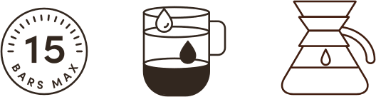 Ícones de preparação inteligentes para máquina de café Neo